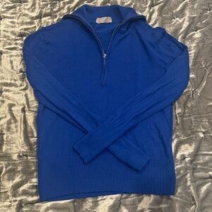 Everlane Quarter Zip Royal Blue Wool and Yak Blend Sweater (Size XS)
